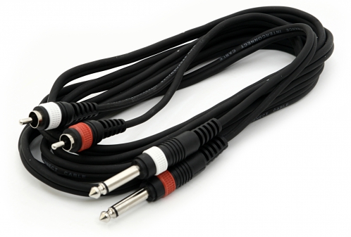 Hot-Wire-Basic-kabel-2xTS-2xRCA-3m Gewa 954068 Hot Wire Basic kabel 2xTS - 2xRCA 3,0m