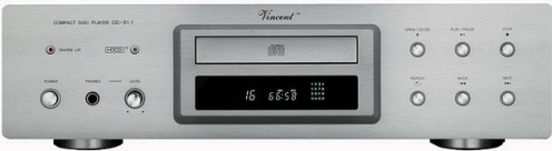 Vincent CD-S1.1 hybrydowy odtwarzacz CD, srebrny