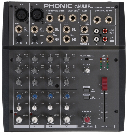 Phonic AM220 mikser dźwięku Phonic AM220 mikser dźwięku