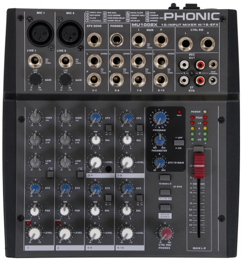 Phonic MU1002X mikser dźwięku z procesorem efektów Phonic MU1002X mikser dźwięku z procesorem efektów