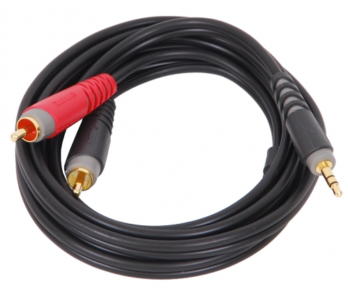 Klotz-AY7-0200-kabel-mini-TRS-2xRCA-2m Klotz AY7 0200 kabel mini TRS / 2xRCA 2m