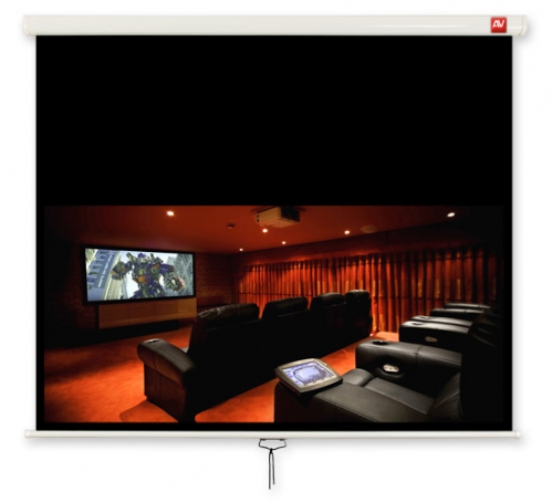 AvTek Cinema 175CW, ekran ręcznie rozwijany, wymiary cm - 175 x 175, obraz cm - 165 x 93