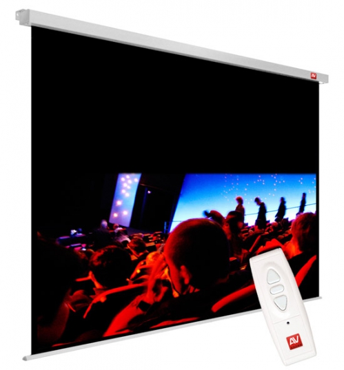 AvTek Cinema Electric 200MG ekran zwijany elektrycznie, wymiary cm - 200 x 200, obraz cm - 190 x 106,9