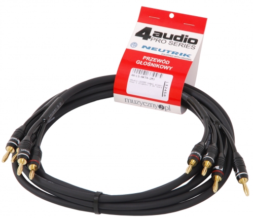 4Audio LS2250 kabel głośnikowy o długości 2.3m (para), złącza Nakamichi
