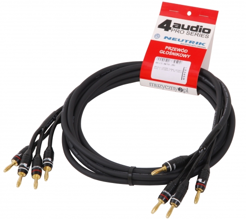 4Audio LS2250 kabel głośnikowy o długości 2.5m (para), złącza Nakamichi