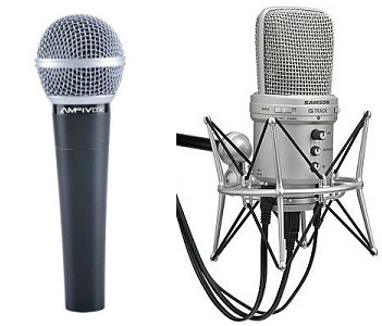 Mikrofony dynamiczny i pojemnościowy