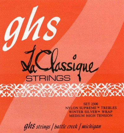GHS La Classique struny do gitary klasycznej, Tie-On, Ground Trebles, Medium High Tension