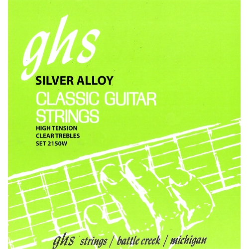 GHS Silver Alloy struny do gitary klasycznej, Tie-On, Silver Plated Copper Basses, High Tension