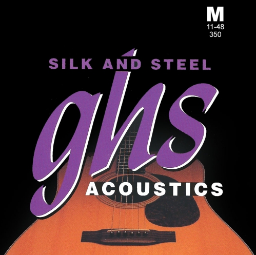 GHS Silk and Steel struny do gitary akustycznej, Silver-plated Copper, Medium, .011-.048