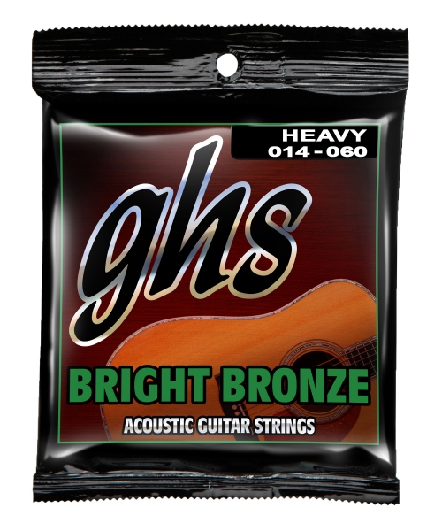 GHS Bright Bronze struny do gitary akustycznej, 80/20 Bronze, Heavy, .014-.060