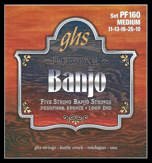 GHS Professional struny do banjo, 5-str. Loop End, Phosphor Bronze, Medium, .010-.022