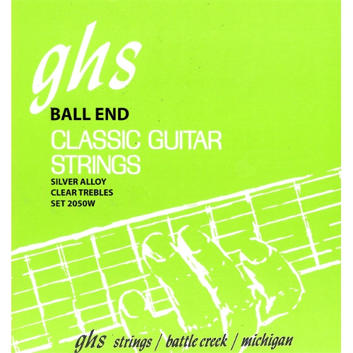 GHS Silver Alloy struny do gitary klasycznej, Ball End, Silver Plated Copper Basses, High Tension