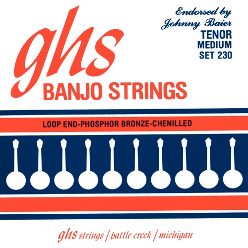GHS Johnny Baier Signature struny do banjo, 4-String, Loop End, Medium, .011-.030