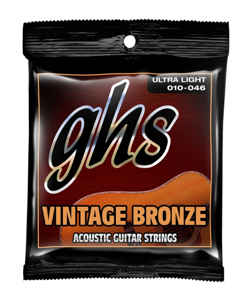 GHS Vintage Bronze struny do gitary akustycznej, Ultra Light, .010-.046