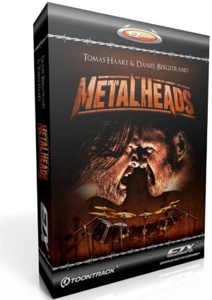 Toontrack EZX Metalheads biblioteka brzmie [EZdrummer, Superior Drummer], zestaw do cikiej muzyki wraz z bibliotek 12 penych utworw Meshuggah, partie perkusji zapisane w formacie MIDI przez Tomasa Haake