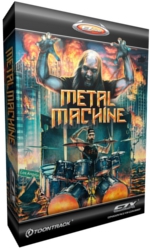 Toontrack EZX Metal Machine biblioteka brzmie [EZdrummer, Superior Drummer] nagrana przez John′a Tempesta [White Zombie, Testament, Helmet] w Henson Recording Studios Los Angeles, produkcja - laureat Grammy Andy Sneap