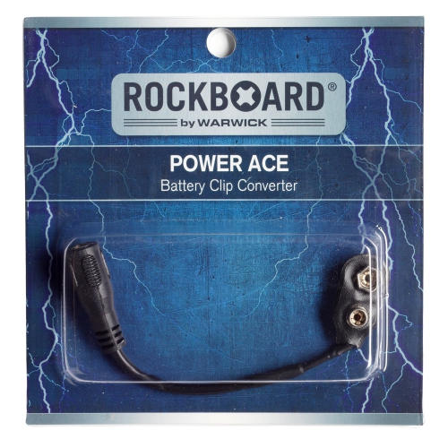 RockBoard Power Ace: Battery Plug Converter - 9V battery clip to Barrel (2.1 x 5.5 mm)