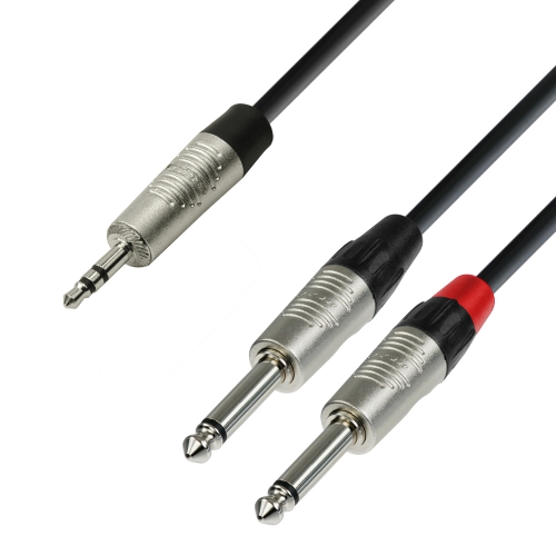Adam Hall Cables K4 YWPP 0600 - Kabel audio REAN jack stereo 3,5 mm - 2 x jack mono 6,3 mm, 6 m