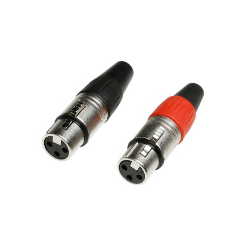 Adam Hall Connectors 7907 - Zcze wtyczkowe XLR do kabla, 3-stykowe XLR, eski, Para czerwony / czarny