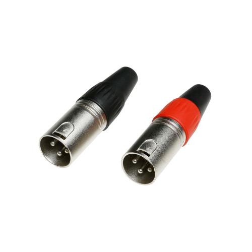 Adam Hall Connectors 7906 - Zcze wtyczkowe XLR do kabla, 3-stykowe XLR, mskie, Para czerwony / czarny