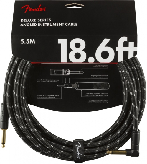 Fender Deluxe 18,6′ Angle Black Tweed kabel gitarowy