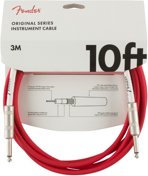 Fender Orginal Series Instrument Cable 10′ Fiesta Red kabel gitarowy 3m