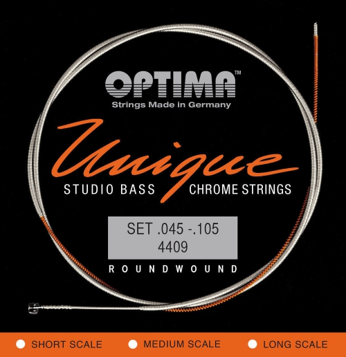 Optima 4409M (681145) struny do gitary basowej Unikalne struny Studio Chrome Strings Komplet