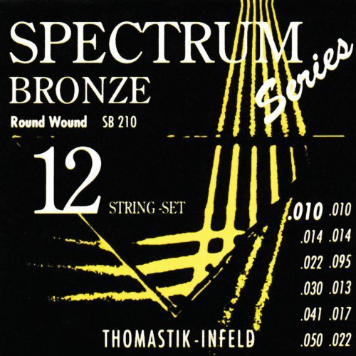 Thomastik (669157) struny do gitary akustycznej Spectrum Bronze - SB 210 - 12-strunowy. Extra Light .010-.050