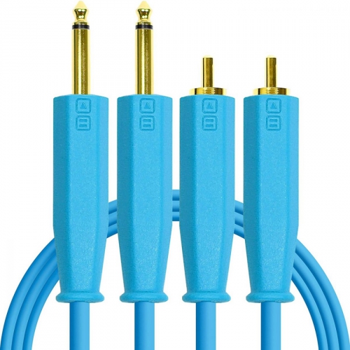 DJ TECHTOOLS Chroma Cabels kabel audio 2xRCA - 2xTS 6,3mm 1,5m (niebieski)
