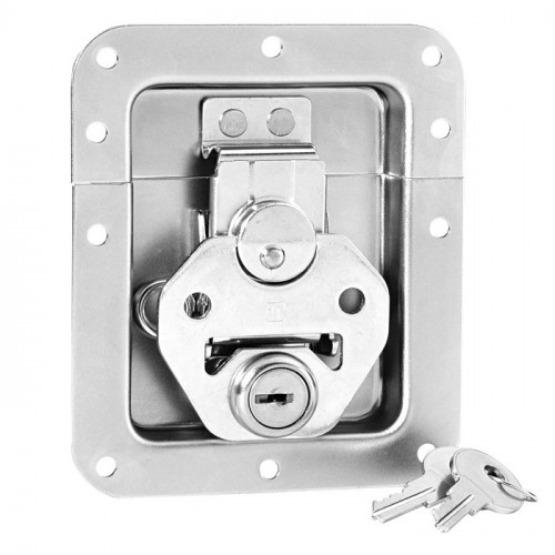 Adam Hall Hardware 17290 LS - Zamek motylkowy, redni, sprynowy, zamykany na klucz, niezagity, gboko: 14 mm