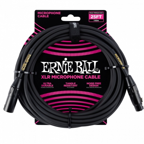Ernie Ball 6073 przewd mikrofonowy XLR-F - XLR-M 7,62 m
