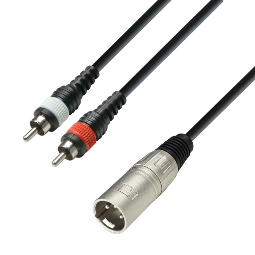 Adam Hall Cables K3 YMCC 0100 - kabel 2xRCA / XLRm, 1 m