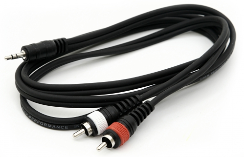 Hot Wire Kabel 2xRCA - 1x  mini Jack TRS 1,5 m