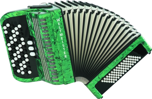 Weltmeister Romance 602  60/72/II/3 akordeon guzikowy, zielony