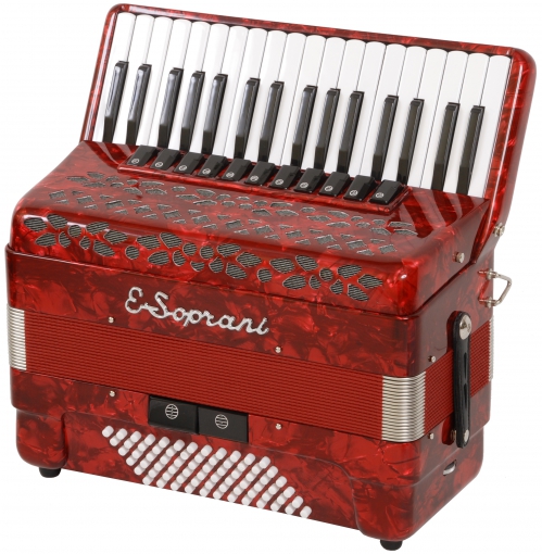 E.Soprani 744 KK  34/4/11 72/4/4 Musette akordeon (czerwony)