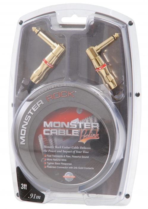 Monster Rock 3DA kabel instrumentalny 2x jack łamany 91cm