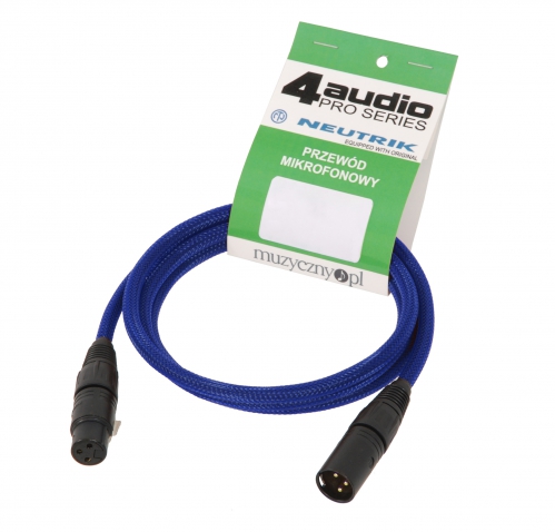 4Audio MIC2022 6 m Stealth Blue przewd mikrofonowy w oplocie (niebieski) XLR XLR (zcza czarne, zocone)