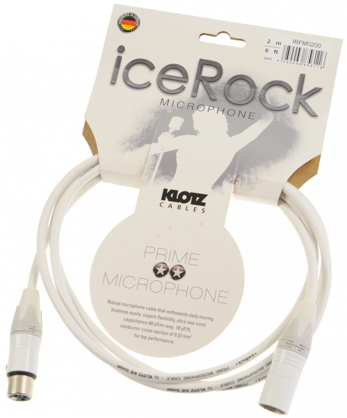 Klotz IRFM0500 IceRock przewd mikrofonowy XLR-F XLR-M 2m, biay