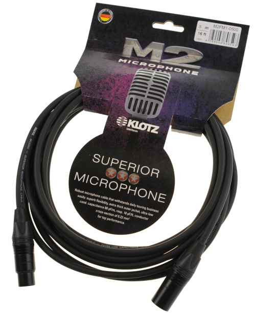 Klotz M2FM1 0500 przewd mikrofonowy XLR-F - XLR-M 5m