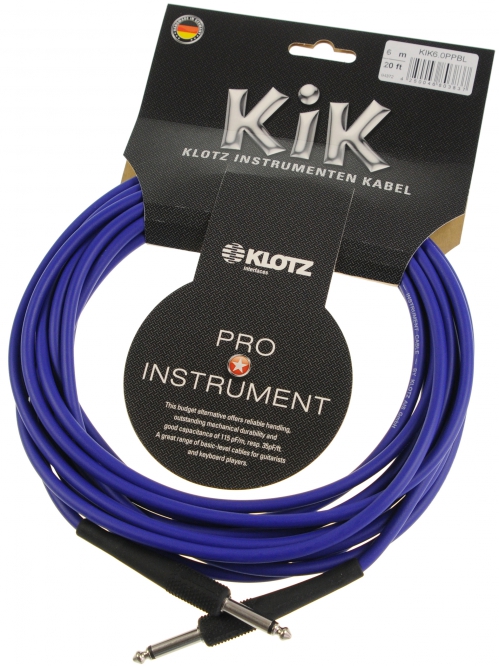 Klotz KIK 6.0 PP BL kabel instrumentalny 6m, niebieski