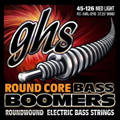 GHS Round Core Bass Boomers struny do gitary basowej, 5-str. Medium Light, .045-.126 GHS Round Core Bass Boomers struny do gitary basowej, 5-str. Medium Light, .045-.126