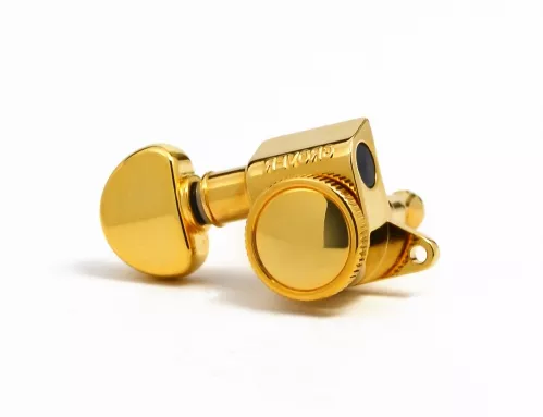 Grover Rotogrip Mini 505GL6 blokowane klucze gitarowe, 6 w linii lewe (złote) Grover Rotogrip Mini 505GL6 blokowane klucze gitarowe, 6 w linii lewe (złote)