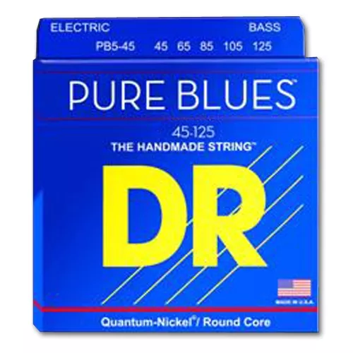 DR PURE BLUES - struny do gitary basowej, Medium, .045-.125 DR PURE BLUES - struny do gitary basowej, Medium, .045-.125