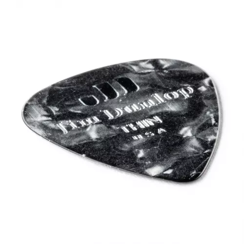 Dunlop Genuine Celluloid Classic Picks, Player′s Pack, zestaw kostek gitarowych, perloid black, thin Dunlop Genuine Celluloid Classic Picks, Player′s Pack, zestaw kostek gitarowych, perloid black, thin