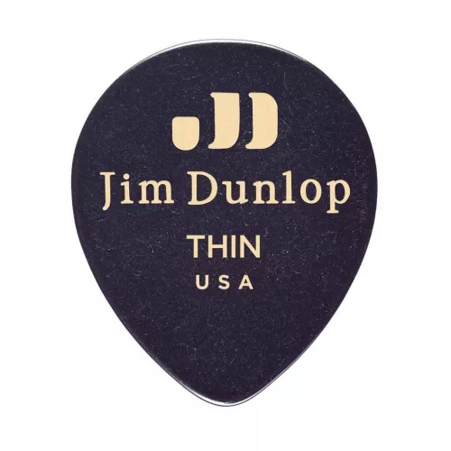 Dunlop Genuine Celluloid Teardrop Picks, Player′s Pack, zestaw kostek gitarowych, black, thin Dunlop Genuine Celluloid Teardrop Picks, Player′s Pack, zestaw kostek gitarowych, black, thin
