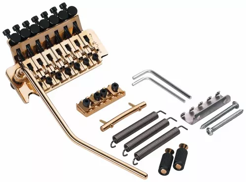 Floyd Rose Seven String Vibrato Kit gold, incl Nut - String Retainer, mostek do gitary, zestaw Floyd Rose Seven String Vibrato Kit gold, incl Nut - String Retainer, mostek do gitary, zestaw
