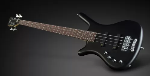RockBass Corvette Basic 4-String, Nirvana Black Transparent Satin, Active, Fretted, Lefthand gitara basowa RockBass Corvette Basic 4-String, Nirvana Black Transparent Satin, Active, Fretted, Lefthand gitara basowa