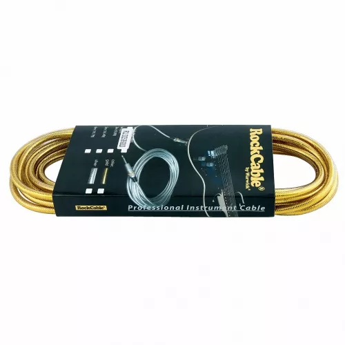 RockCable kabel instrumentalny - straight TS (6.3 mm / 1/4), gold - 5 m / 16.4 ft. RockCable kabel instrumentalny - straight TS (6.3 mm / 1/4), gold - 5 m / 16.4 ft.