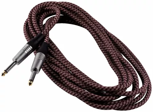 RockCable kabel instrumentalny - straight TS (6.3 mm / 1/4), braided cloth mantle, beige - 3 m / 9.8 ft. RockCable kabel instrumentalny - straight TS (6.3 mm / 1/4), braided cloth mantle, beige - 3 m / 9.8 ft.