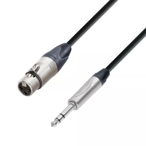 Adam Hall Cables K5 BFV 0100 - przewód mikrofonowy Neutrik XLR żeńskie - jack stereo 6,3 mm, 1 m Adam Hall Cables K5 BFV 0100 - przewód mikrofonowy Neutrik XLR żeńskie - jack stereo 6,3 mm, 1 m